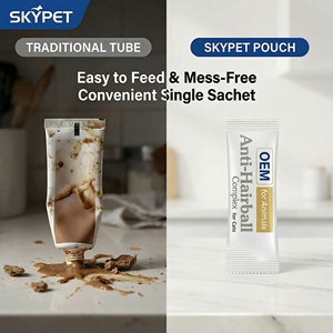 Pâte anti-boules de poils pour chats à poils longs, conditionnée en sachet, complément alimentaire digestif naturel, prévient les vomissements et la toux - Product Image 4