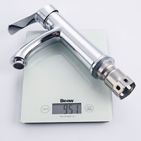 Robinet de salle de bain moderne en chrome noir et zinc, 1 poignée, eau froide, montage sur comptoir, certifié ISO9001.CE, cartouche en laiton, garantie 1 an