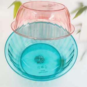 Venta al por mayor de fábrica: Cuencos de plástico engrosados y resistentes a caídas para lavandería doméstica y lavado de verduras, transparentes y templados. - Product Image 3