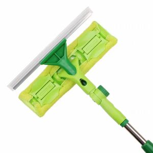 Kit de limpieza de ventanas profesional 2 en 1 con mango de plástico, paño de microfibra y herramienta de limpieza de vidrio escurridor - Product Image 1