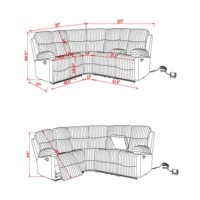 Graues Modernes Polyester-Modulsofa mit LED-Beleuchtung, Verstellbarem Schlafsofa und Holzbeinen für Wohnzimmer, Apartment und Villa
