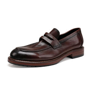 Zapatos Clásicos de Vestir Formales de Cuero Genuino para Hombre, Estilo Penny Loafer, Transpirables, Sin Cordones, para Primavera - Product Image 5