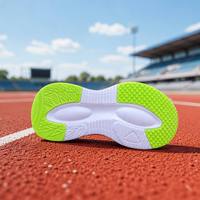 Semelle de chaussure de sport en TPU moulé en deux étapes, motif Chevron Nub, double pod ovale, flanc sculpté, semelle extérieure personnalisée OEM 5+3 2651 Water