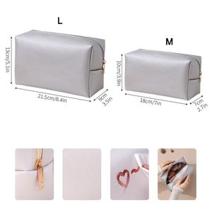 Sacs cosmétiques en cuir couleur unie XDH1311 Factory 2025 – Sac à main de maquillage en gros - Product Image 6