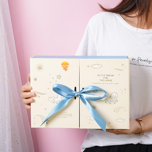 Dreamy Unicorn Double Door Luxury Gift <b>Box</b> with Blue Satin Ribbon - Product Image 3