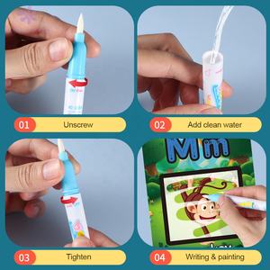 Kleuters Tekenen Speelgoed Alfabet Leren Speelgoed Draagbare Magische Waterboek Tekenkaarten Educatieve Kleuring Kit Voor Kinderen - Product Image 3