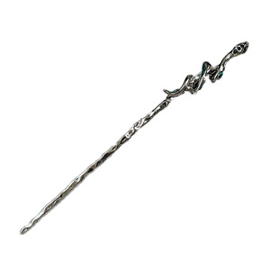 Horquilla <span class=keywords><strong>de</strong></span> aleación con diseño <span class=keywords><strong>de</strong></span> serpiente verde, ligeramente lujosa, minimalista, moderna, <span class=keywords><strong>de</strong></span> diseño <span class=keywords><strong>de</strong></span> nicho, hecha a mano - Product Image 5
