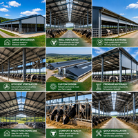 Bâtiment Agricole en Acier Préfabriqué Personnalisé, Grange à Foin, Entrepôt de Stockage d'Aliments pour Bétail, Garage, Hangar avec Toit Métallique