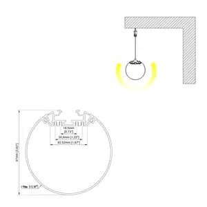 Profil Aluminium LED Bentuk Bulat dengan Diameter 100Mm untuk Pencahayaan Led