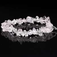 Bracelet élastique en quartz cristal naturel pour la guérison, perles en éclats de cristal, pour hommes et femmes, bijoux en gros
