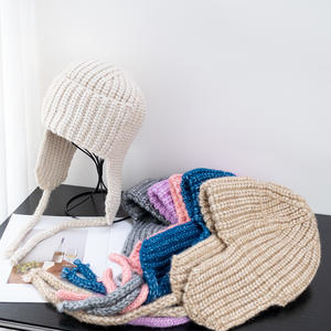 Nouvelle mode tricoté trappeur chapeau pour femmes hommes hiver tricot oreillette Beanie femme Crochet <span class=keywords><strong>russe</strong></span> Bomber chapeaux <span class=keywords><strong>Bonnet</strong></span> - Product Image 2