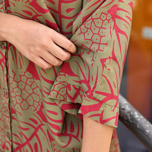 ชุดเดรสผ้าฝ้ายพิมพ์ลายชายหาดคุณภาพสูงสั่งทำพิเศษ ปี 2024 - Product Image 4