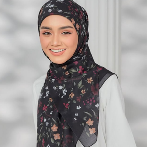 ผ้าพันคอฮิญาบแบบมุสลิม ผ้าคลุมไหล่ ผ้าพันคอพิมพ์ลายดิจิตอลด้วยเลเซอร์ ผ้าฝ้ายคุณภาพสูงจากมาเลเซีย ออกแบบและขนาดตามสั่ง ผลิตจากโรงงาน - Product Image 3