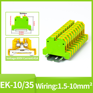 Terminal de Tierra Bicolor Amarillo-Verde <span class=keywords><strong>SAK</strong></span> EK2.5/35, Bloque de Terminales para Riel SAK2.5JD 2.5mm² - Product Image 5