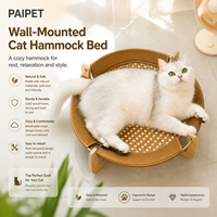Lit hamac mural pour chat PAIPET, mobilier mural en bois pour chat, lit suspendu surélevé pour chat, étagère intérieure pour animaux de compagnie, OEM, vente en gros personnalisée