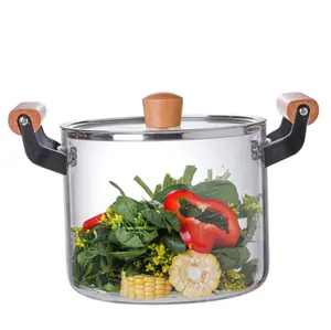 Hot Sale High Borosilicate Soup Pot Clear Glass Pan Heat Resistant Can Be Used For Domestic