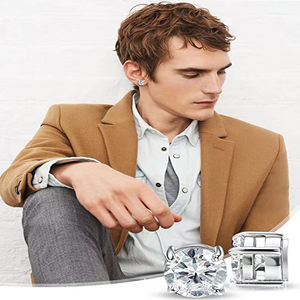 Pendientes de tuerca de 5mm <span class=keywords><strong>para</strong></span> hombres y mujeres Pendientes de tuerca redondos cuadrados con <span class=keywords><strong>imán</strong></span> de acero inoxidable sin agujeros <span class=keywords><strong>para</strong></span> los oídos - Product Image 3