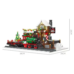 Jie Star 89142 Stazione Ferroviaria del Villaggio Natalizio con Luci, Modello in Mattoncini da Assemblare Fai-da-Te, Set di Costruzioni per Bambini - Product Image 6