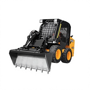 รถตักล้อยาง JCB ขนาด 5 ตัน ดีไซน์กะทัดรัด สีเหลืองดำ พร้อมอุปกรณ์ตักดินด้านหน้า - Product Image 1