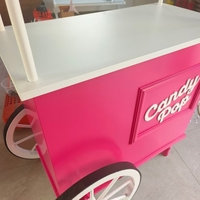 Nouvelle annonce Chariot à bonbons Collations Service de boissons Chariot à stand en bois personnalisé Chariot à stand mobile