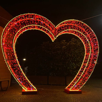 Lumière LED extérieure à motif d'arche en forme de cœur pour événements de mariage Décoration de rue festive pour Noël Halloween pour paysage Décoration intérieure