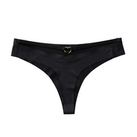 Sous-vêtements string sans couture, élégants et sexy. Culotte de yoga taille basse à grandes boucles métalliques, séchage rapide et respirante.