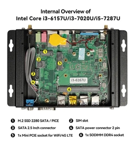 10 <span class=keywords><strong>Intel</strong></span> Core I7 10510u i5 10210u 10110u DDR4 2com 2x2.5 gam Lan Máy tính để bàn máy tính Win10 HD Linux wifi công nghiệp không Quạt Mini PC - Product Image 5