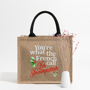 Sac de plage en lin personnalisé grand format pour femme, motif 'Les Incompétents' et 'Seuls à la Maison', sac fourre-<span class=keywords><strong>tout</strong></span> cadeau avec lettres - Product Image 4