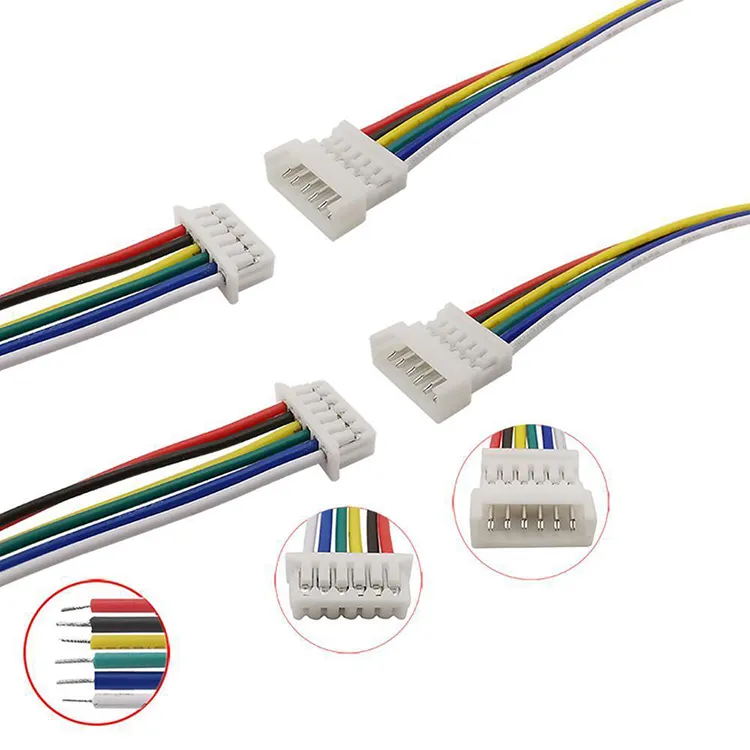 Arnés de cable macho y hembra de 28 AWG UL1571, Conector de paso de 1,25mm, JST personalizado, 1, 2, 1, 2, 2, 2, 1, 2