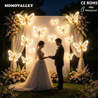 Escultura Cinética Animada con Luces LED en Forma de Mariposa, Iluminación Decorativa para Paisajes, Ideal para Festivales y Decoración de Árboles de Navidad