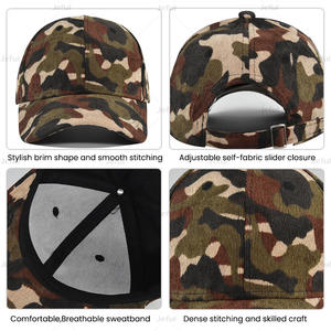 Gorras de Béisbol de Pana con Camuflaje de 6 Paneles, Calidad Mayorista, Personalizables, con Visera Precurvada, Modelo JFB2 - Product Image 3