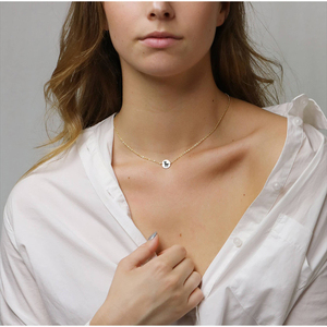 Colgante de disco de acero inoxidable 316L, chapado en oro de 14K, 9mm, grabado de signos del zodiaco, collar - Product Image 4