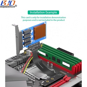 180องศา PCI-E 4.0ช่องเสียบ4X ไปยัง NGFF <span class=keywords><strong>M</strong></span>.2 NVMe Key-<span class=keywords><strong>M</strong></span> L-Type สายต่อการ์ดอะแดปเตอร์20ซม. พร้อมไฟ15PIN SATA - Product Image 5