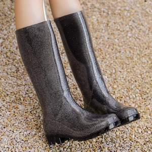 <span class=keywords><strong>Botas</strong></span> Wellington <span class=keywords><strong>Altas</strong></span> para <span class=keywords><strong>Mujer</strong></span>, Color Degradado, Impermeables, Antideslizantes, con Brillo, <span class=keywords><strong>de</strong></span> PVC, para Lluvia - Product Image 6