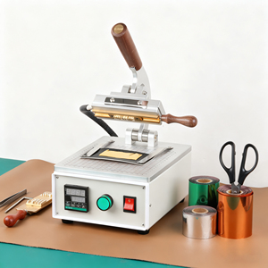 Machine de marquage à chaud électrique portable, machine de <span class=keywords><strong>presse</strong></span> à chaud à commande numérique automatique pour cuir, papier, plastique - Product Image 4