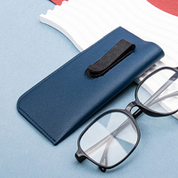 Étui à lunettes en PU multicolore avec bouton-pression, pochette de protection souple pour lunettes, sac de rangement portable pour lunettes de soleil