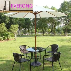 Parasol de jardin extérieur imperméable de 2,7 m, parasol droit en <span class=keywords><strong>bois</strong></span>, grand parasol de cour pour parc, <span class=keywords><strong>camping</strong></span>, plage, piscine - Product Image 1