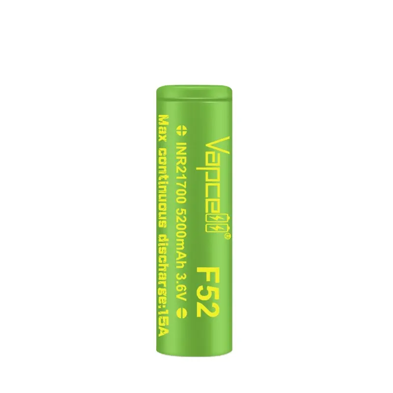 Vapcell F52 21700 5200mah 15A Lithium ion battery 3 6v high capacity high power battery for flashlight power tools
