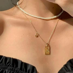Kalung Zodiak Kotak 12 Besi Tahan Karat, Kalung Zodiak <span class=keywords><strong>Tarot</strong></span> Populer IP 18K Lapis Emas - Product Image 4