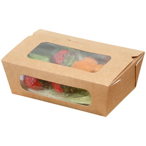 Caja de Embalaje Desechable de Papel Kraft con Ventana Cuadrada para Comida para Llevar, Sushi, Postres, con Impresión Offset Personalizada y Envío Gratuito - Product Image 4