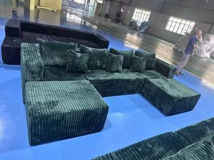 Sofá Modular em Forma de U para Família Grande, Sofá Nuvem Sem Estrutura, Composição Compacta, Sem Montagem, Com Chaise Dupla - Product Image 5