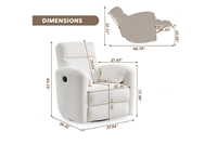 Fauteuil inclinable électrique moderne en tissu avec repose-pieds réglable pour la maternité, la lecture, le salon et la relaxation