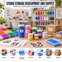 Contenants de rangement pour perles Craft Studio, bocaux transparents en PET avec couvercles pour perles à fusionner en vrac, fournitures de bricolage, organisation, vente en gros