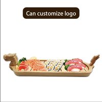 Équipement de restaurant japonais en gros d'usine Sashimi Sushi servant un service de restauration Dragon bateau à sushi en bois