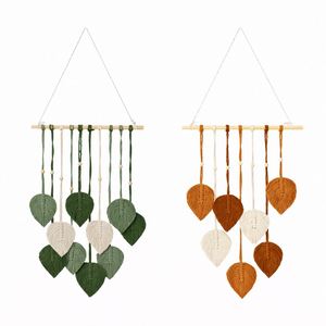 Tapiz de Pared de Macramé Boho, Hecho a Mano, con Diseño de Hojas, Decoración Bohemia para el Hogar, Recuerdo de Boda, Regalo de Inauguración, para Dormitorio, Sala de Estar - Product Image 1