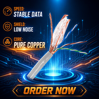 Kabel Ethernet SFTP Cat6 Indoor SF/UTP Berpelindung Ganda 23AWG Tembaga Padat Tanpa Isolasi Selubung PVC 305m Kabel LAN untuk Kabelan Ruang Server