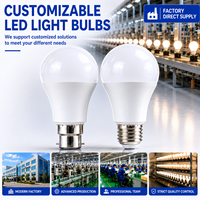 Fabricant chinois OEM ODM, ampoule LED SMD à économie d'énergie en plastique E27 E26 B22 5W 8W 9W 10W 12W 15W 18W 24W A60 avec certifications CE RoHS ETL