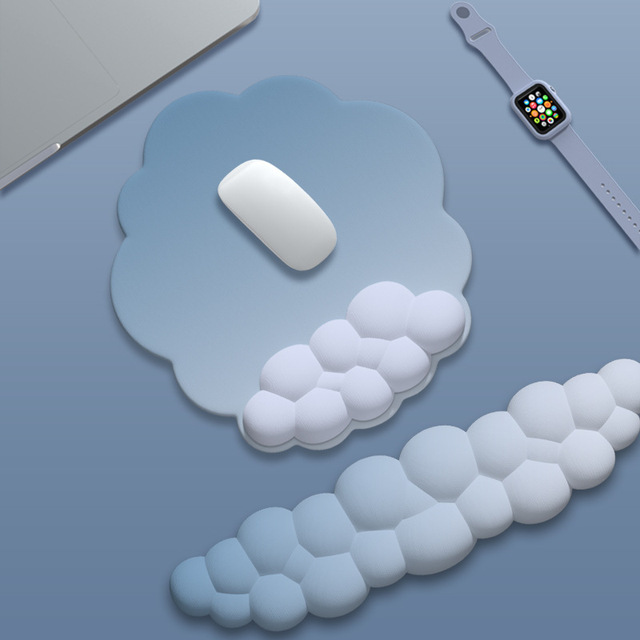 Anti-Slip Mouse Pad Keyboard Hand Rest Cloud Gradient Style for Office Use for Both Men Women Durable PU Leather Rubber Material