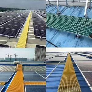 Rejilla de FRP para suelo de sala de lavado de coches, cubierta para zanjas de árboles, pasarelas fotovoltaicas, cubierta para zanjas de drenaje de plantas de aguas residuales y protección contra fugas - Product Image 5