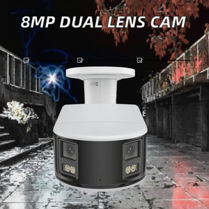 美国库存网络摄像机 8MP 双镜头全景 180 度图像智能人/车检测报警内置警报器 2 种方式 - Product Image 2